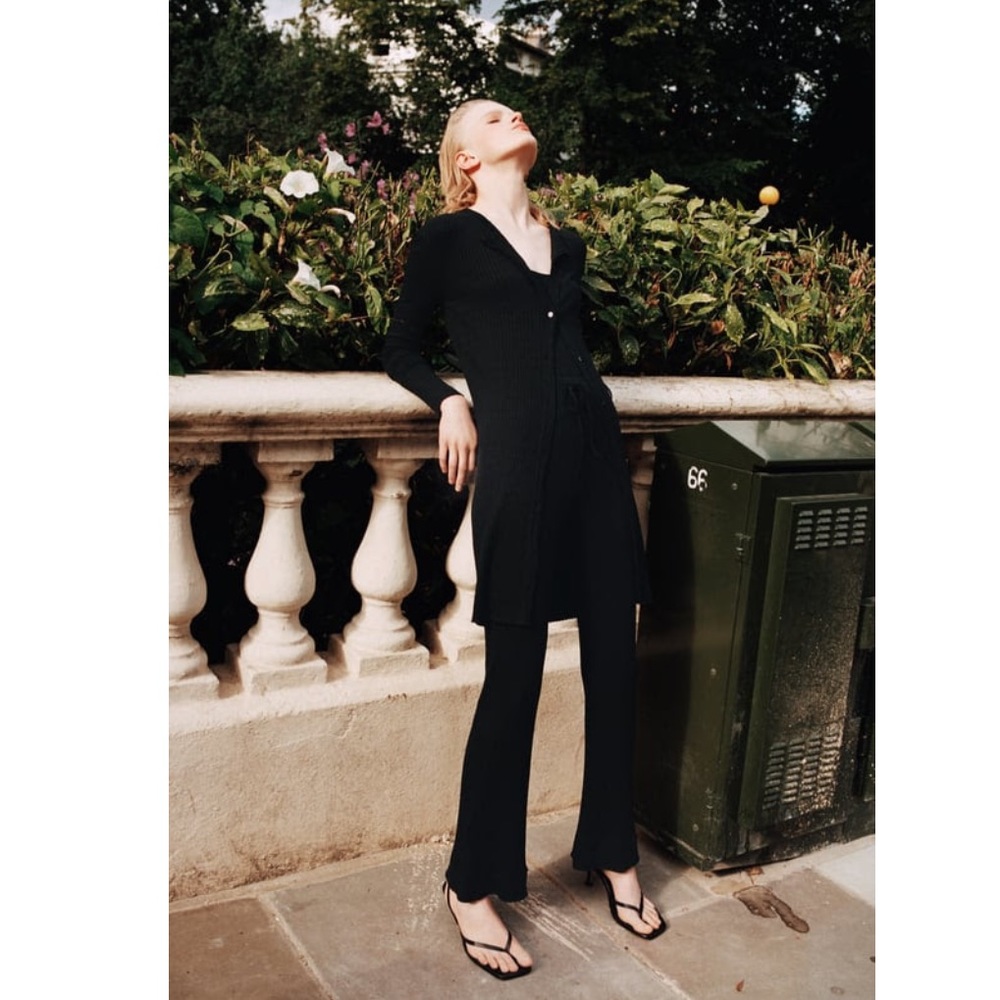 Long Ribbed Cardigan